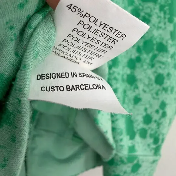 Custo Barcelona Hoodie Size 3 Green Embroidered Butterfly Splatter Art Boho * - Picture 11 of 12